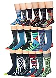 James Fiallo Mens 18-Pairs Colorful Patterned Funky Dress Socks M165+M58-18