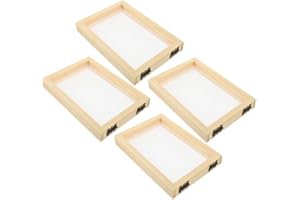 TOYANDONA Diy Paper Making Kit with Wooden Frame and Screen for Kids 7.08X4.92 Inch Natural Wood Papermaking Frame Educationa