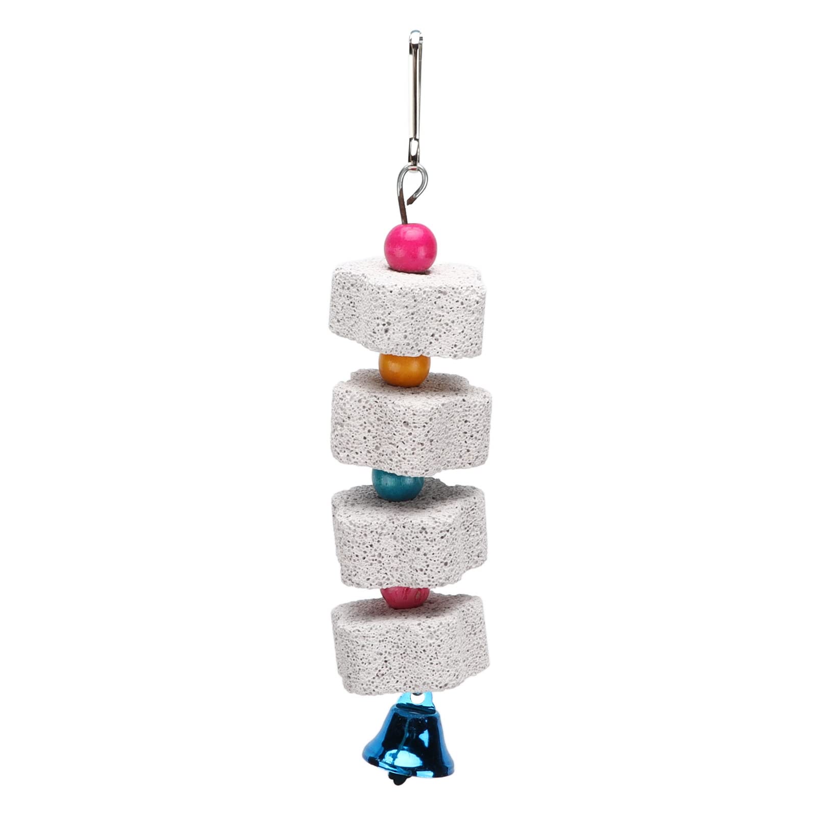 Hztyyier Bird Chewing Toys, 7.7in Hanging Bird Beak Grinding Mineral Stone for Parrots Hamsters and Other Small Animals