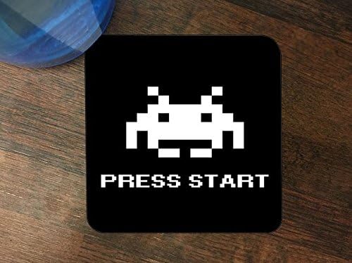 Retro Gaming Press Start Art Silicone Drink Beverage Coaster 4 Pack by MWCustoms