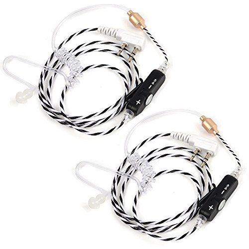 BGC08W Portable Walkie Talkie Earpiece G Shape Clip-Ear Headset for Baofeng UV-5R BF-888S Walkie Talkie Two Way CB Ham Radio(2Packs)