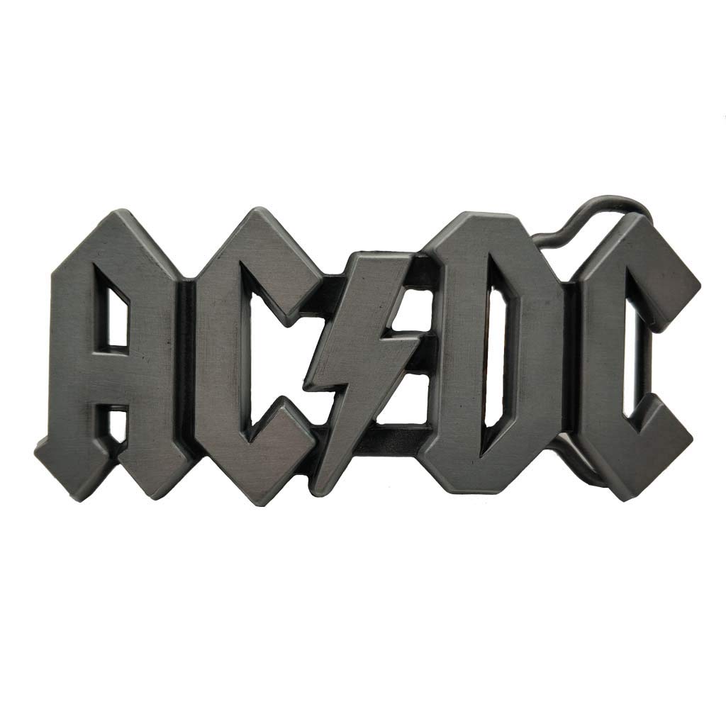 AC DC Belt Buckle ACDC Logo Rock Punk Music Buckles Grey: Amazon.co.uk ...