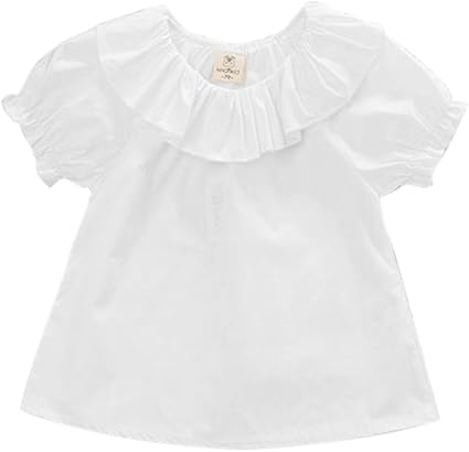 little girl white ruffle blouse