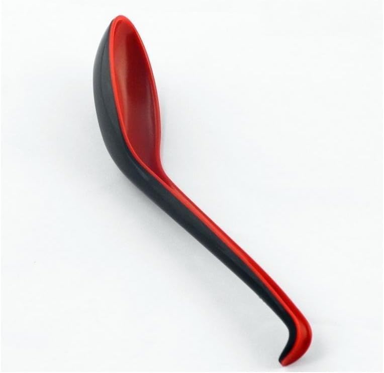 2x Asian Red/Black Soup Spoons