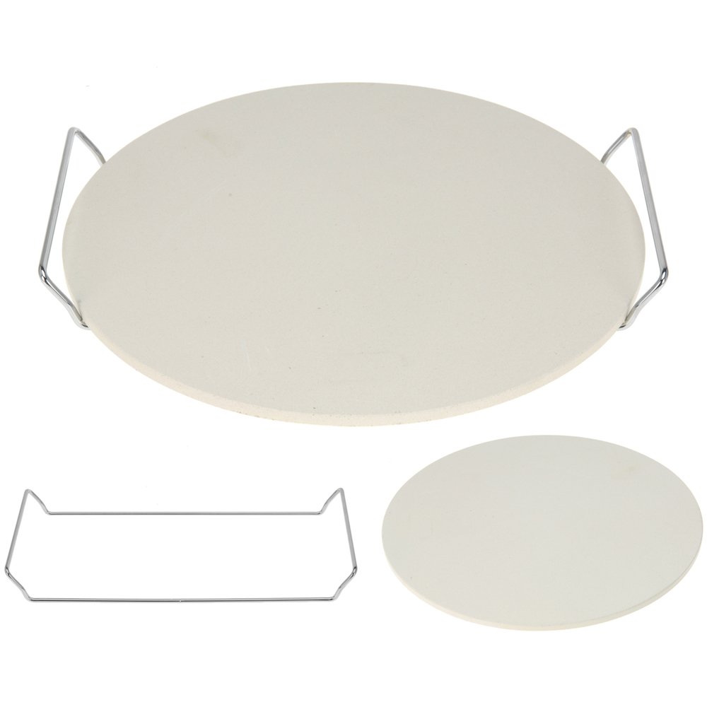 Pizza Stone With Rack Oven To Table Serving Traditional Pizza Ceramic Stone