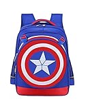 YOURNELO Kid's Cool Captain America School Backpack Bookbag Rucksack Bag for Boys (Small, Blue)