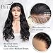 BEEOS 360 Full Frontal Lace Wig Pre Plucked Bleached Knots with Baby Hair, 180% Density Free Part Undetectable Lace Natural Black Brazilian Virgin Human Hair Wigs 16 Inch