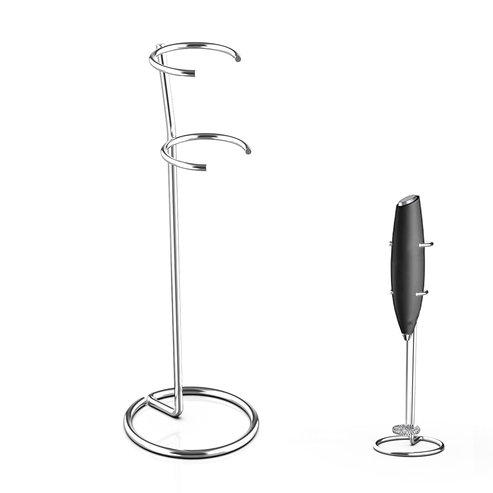 Photo 1 of Milk Frother Stand Compatible with Zulay Powerful Milk Frother Handheld Foam Maker, Stainless Steel Stand for Types of Coffee Frothers, Heavy Duty