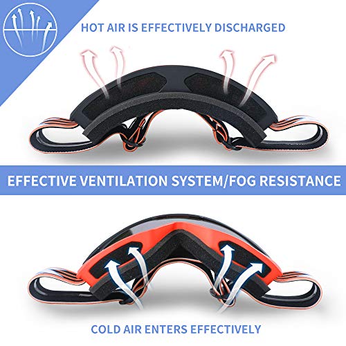 XR Ski Snowboard Goggles Anti-Fog UV Protection HD Cylinder Lens Over Glasses Non-Slip Strip Snow Goggles for Men&Women (Red) - Thumbnail 4