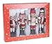 Christmas Nutcracker Ornaments Set | Traditional Nutcracker King Christmas Decor Theme | 100% Wood | 4 Pack Variety of 5.5 inch Nutcrackers