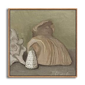 Framed Canvas Wall Art Metaphysical Still Life with Triangle by Giorgio Mordian Canvas Prints Home Artwork Decoration for Living Room,Bedroom - 16x16 inches