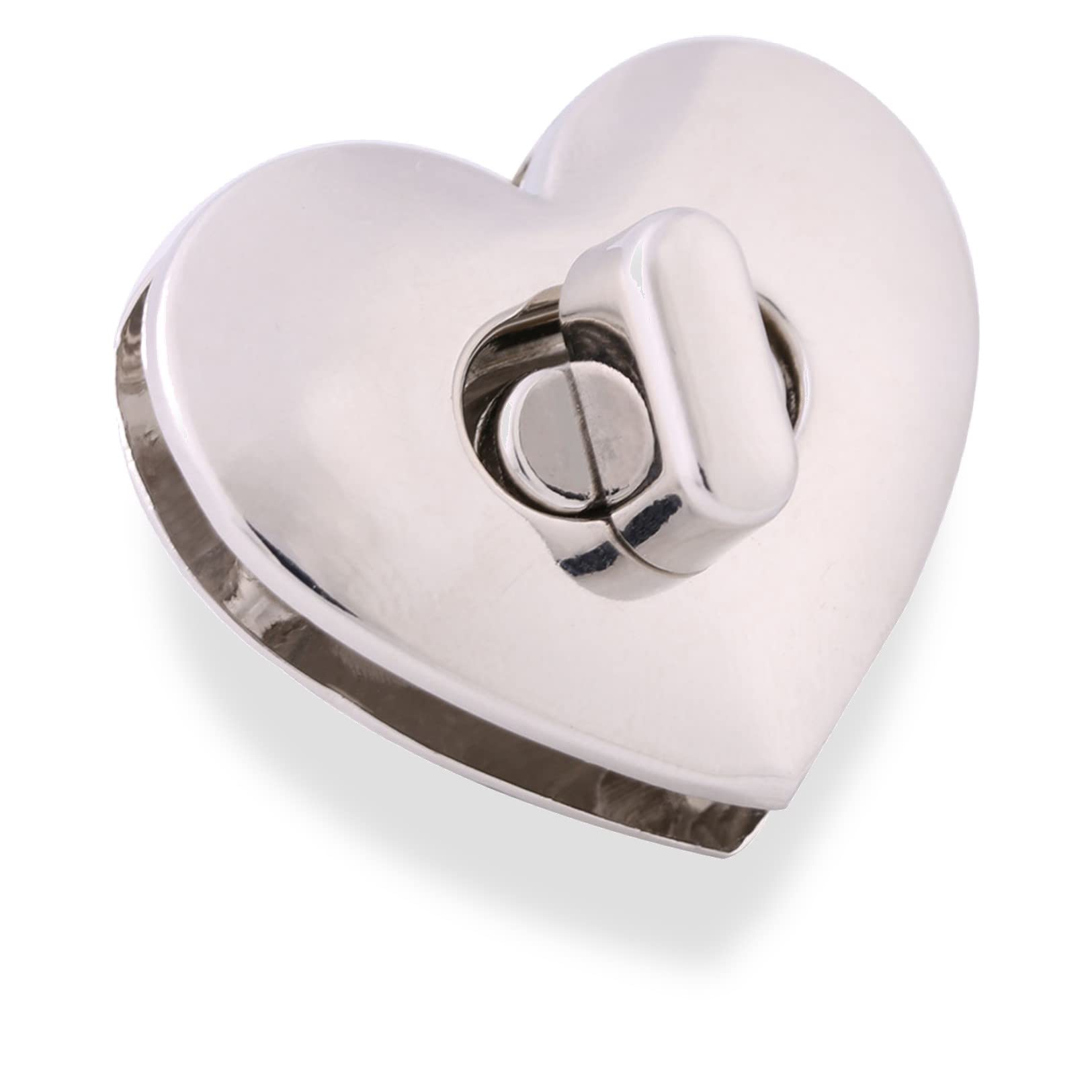 5 Sets Heart-Shaped Locks for Bags – Engraved Mini Padlocks with Keys, Metal Twist Locks for Luggage, Purses & Suitcases – Cute Heart Lock Set (Silver)