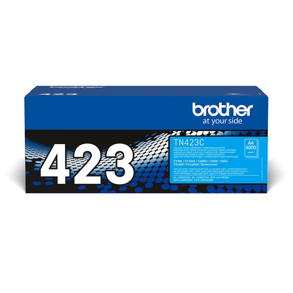Brother TN-423C Toner Cartridge, Cyan, Single Pack, High Yield, Includes 1 x Toner Cartridge, Genuine Supplies