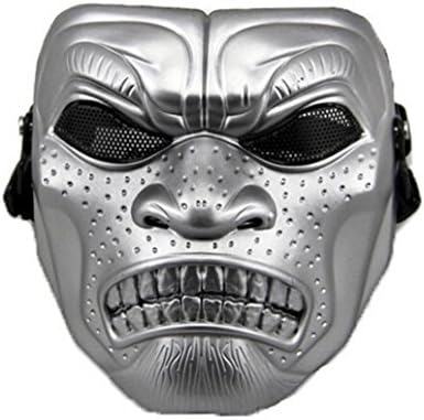 Matallic Human Skull Face Mesh Eye Eco-friendly Halloween Mask Protection Costume