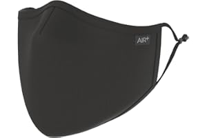 AIR+ Reusable Face Mask, Multi-Layer, Washable, Breathable, for Men & Women, Anti-fog for Glasses, Adjustable Ear Loops