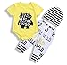 YOUNGER STAR 3Pcs Baby Boy Clothes Wild Monster Cartoon Letter Print Bodysuit Cotton Romper Pants+Hat Outfits Set