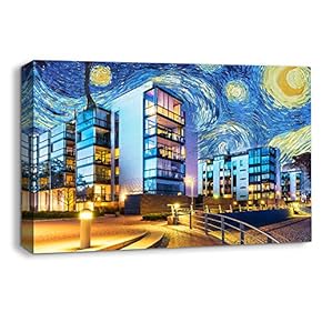 Van Gogh Starry Night Painting Artwork for Home Framed