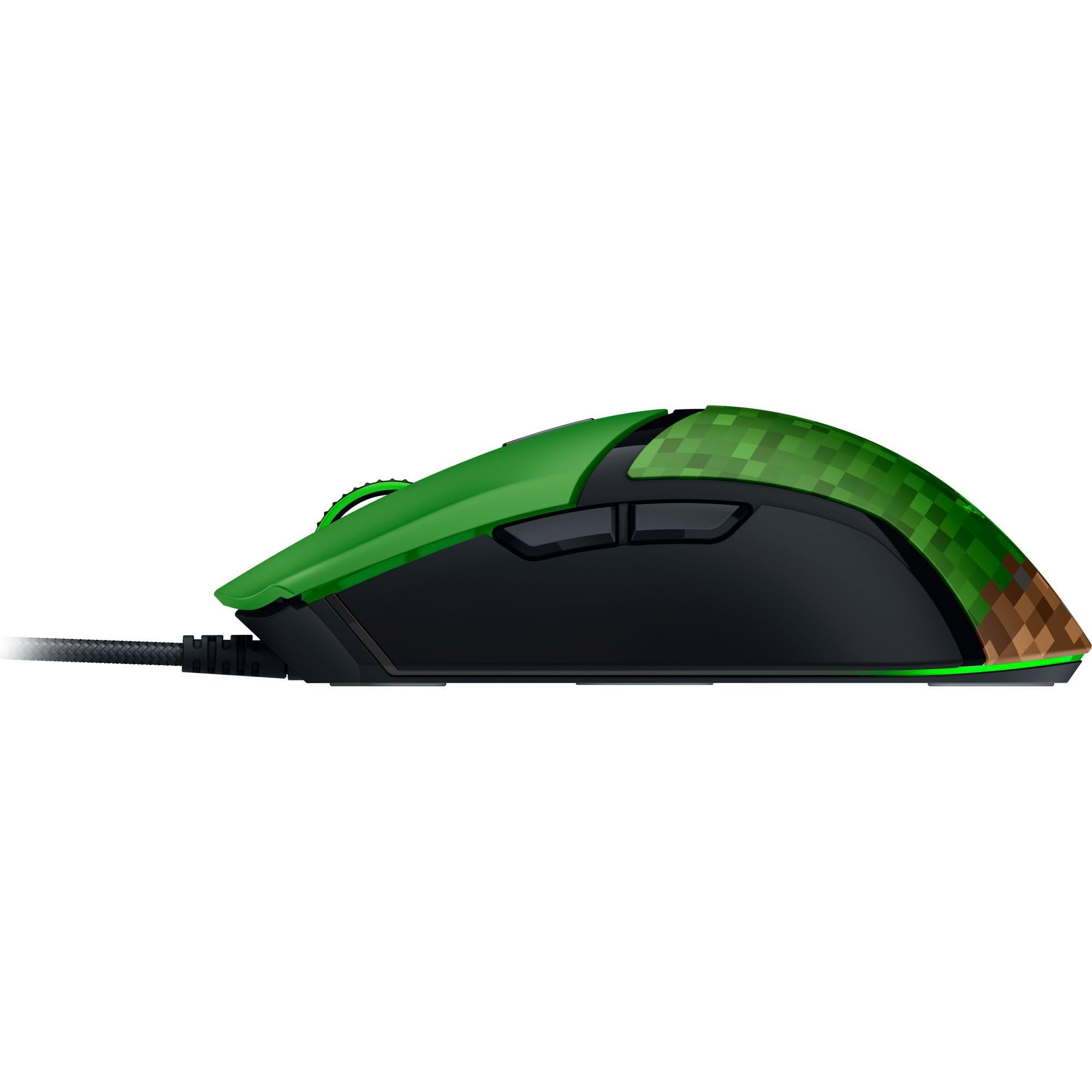 Razer Cobra Minecraft Edition - Leichte kabelgebundene Gaming-Maus - 8500 DPI Sensor (58g, optische Mausschalter 3th Gen, Chroma-Beleuchtung mit Gradient Underglow, Speedflex-Kabel) Minecraft 9