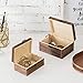 MyGift Set of 2 Rustic Brown Wood Decorative Nesting Storage Boxes, Jewelry and Trinket Wooden Chests with Latch