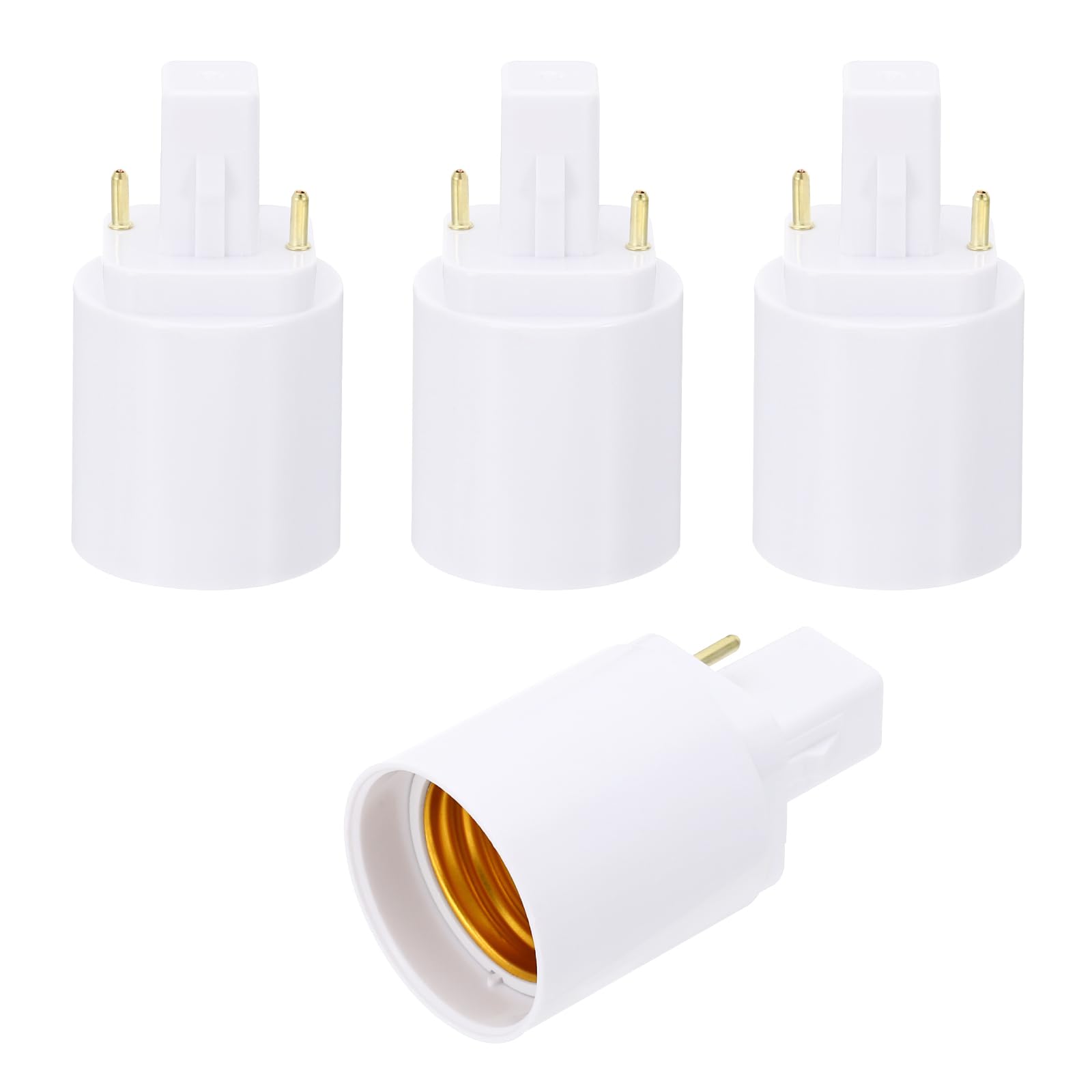 Photo 1 of PATIKIL G24d to E26/E27 Light Socket Adapter, 4pcs Lamp Holder Convert 2 Pin to Screw Base Converter for Halogen CFL Light Bulb