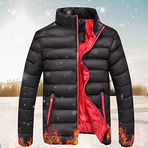 Allywit Men's Winter Leisure Zipper Pocket Down Jackets Stand