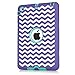 iPad mini/2/3 Case, Hocase Shockproof Hybrid Dual Layer Hard Rubber Protective Case with Cute Pattern Design for Apple iPad mini 1st/2nd/3rd gen 7.9-inch - Purple Chevron / Teal