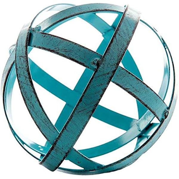 Amazon Com Blue Metal Band Decorative Sphere Kitchen Dining