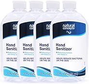 Gel desinfectante de manos Natural Concepts, paquete económico de 4, botellas de 32 oz, alcohol etílico al 65% con vitamina E, protección