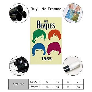 XYDQ Poster sur toile The Beatles Band 1965 et décoration murale – 40 x 60 cm - Les Beatles, Paul McCartney, John Lennon, RIngo Starr, George Harrison XYDQ Poster sur toile The Beatles Band 1965 et décoration murale - 40 x 60 cm – Image 2
