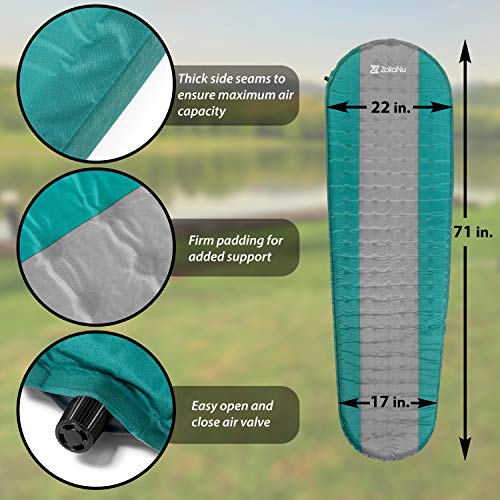 ZoilaNu Self Inflating Sleeping Pad Wide Ultra Lightweight and Durable