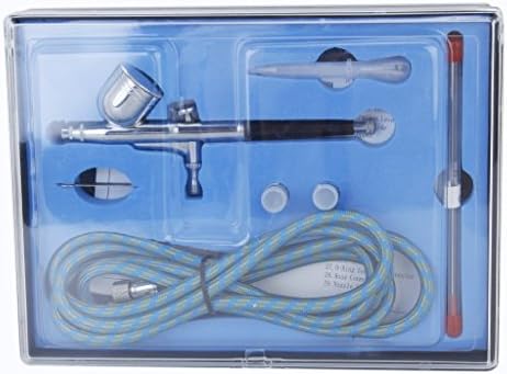 HKWX Dual Model 130K Action Gravity Feed Trigger AirBrush Spray Painting Gun Kit Set