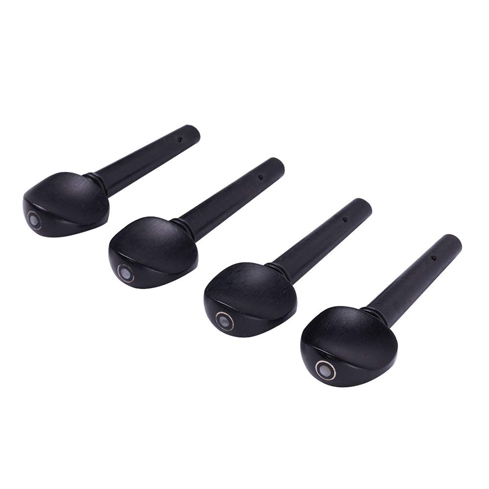 4 Pcs 3/4 Violin Fiddle Tuning Pegs Ebony String Tunning Pegs Replacement