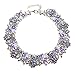Jerollin Vintage Gold Tone Chain Multi-Color Glass Crystal Charm Choker Statement Collar Necklace