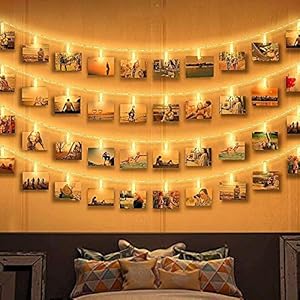 Zorara Led Fotoclips Lichtsnoer, 7,5M 50 Leds Fotoclips Lichtsnoer Warmwit Decoratie Voor Kamer woonkamer, Kerstmis…