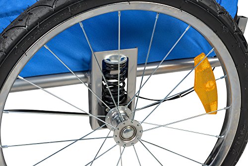 Enjoi Pet Bike Trailer Dog Cat Bicycle Carrier Stroller Jogger Shopping Cycling Wagon (Grey & Blue)