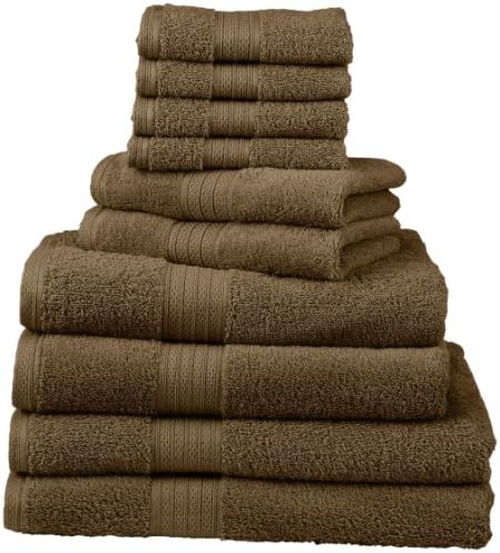 Divatex Home Fashions 540 GSM 12-Piece Deluxe Complete Towel Sets, Espresso Brown