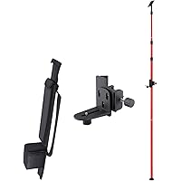 Firecore 13 Ft./4m Telescoping Pole with 1/4-Inch by 20-Inch Laser Mount, Adjustable Laser Level Mounting Pole for Rotary and
