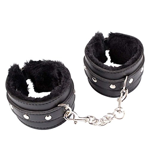 Adjustable Handcuffs Ankle Bracelets SM Adult Plush PU Leather Bondage Fetish Handcuffs kit Cuff Restraint set Sex Toy,Rbenxia Handcuff Restraints Adult Sex Toys Black
