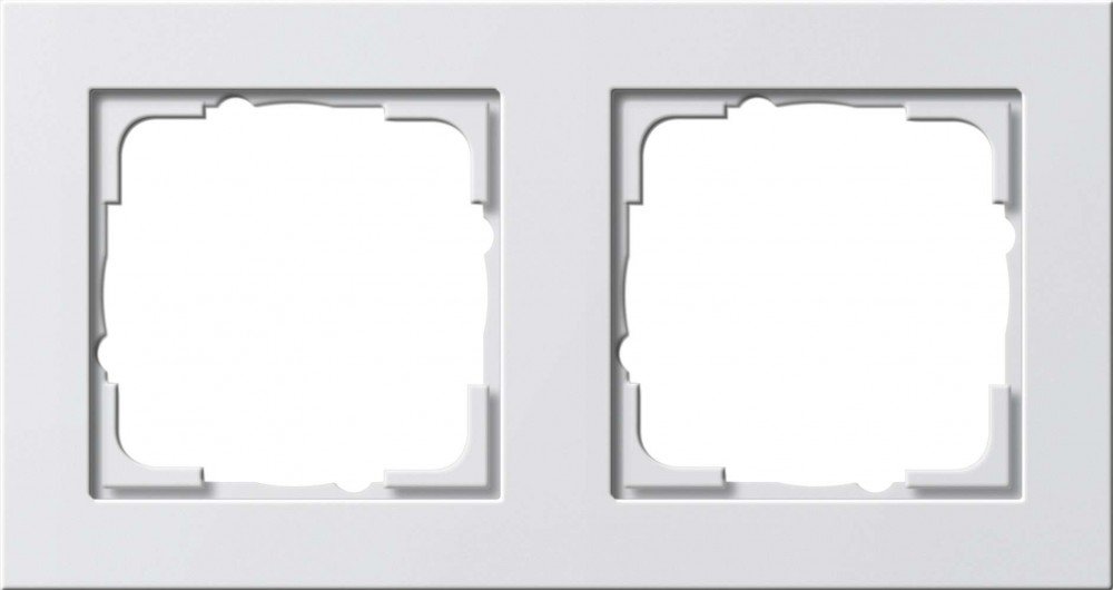 GIRA 021222 Cover Frame, 2 Gang Gira E2 pure white matt