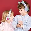 Bluetooth-Headphones-Riwbox-CT-7-Cat-Ear-LED-Light-Up-Wireless-Foldable-Headphones-Over-Ear-with-Microphone-and-Volume-Control-for-iPhoneiPadSmartphonesLaptopPCTV-WhitePink Riwbox Bluetooth Headphones, CT-7 Cat Ear LED Light Up Wireless Foldable Headphones Over Ear with Microphone and Volume…