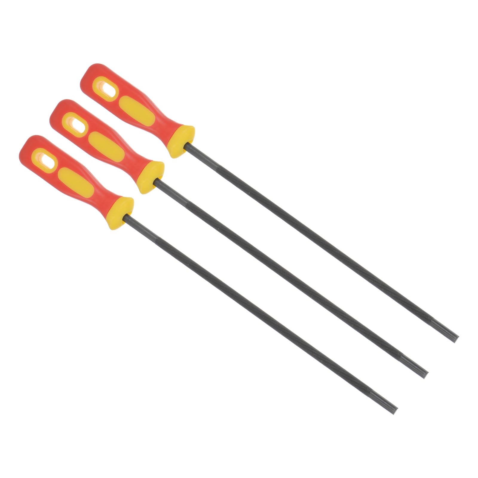 CoCud Chainsaw File, 7/32"(5.5mm), High Carbon Hardened Steel Round Sharpener Files with Non-Slip Handle - (Applications: for Sharpening Chain Saws), 3pieces