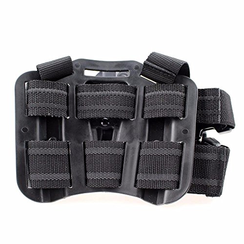 LIVIQILY Tactical Glock Leg Holster Left Hand Paddle Thigh Belt Drop Pistol Gun Holster w/Magazine Torch Pouch for Glock 17 19 22 23 31 (Black (Right Hand))