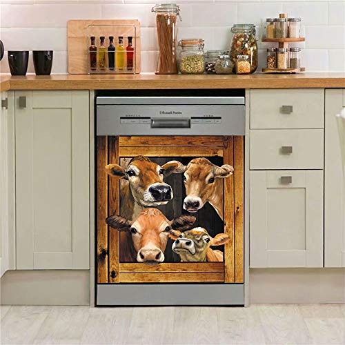 Cow Dishwasher Cover Farmhouse Kitchen Decor Cattle Dishwasher