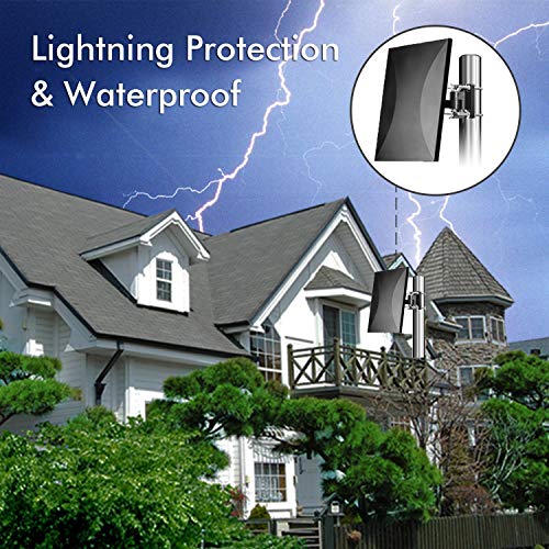 Outdoor Indoor Digital TV Antenna 150 Miles Range for 4K 720P 1080P HDTV, with Detachable Amplifier Signal Booster High Signal Reception 33 ft Coaxial Cable for FM/VHF/UHF Channels - Thumbnail 5