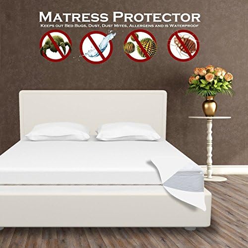 Mattress Cover Clara Clark Bed Bug + Allergy Mattress Protector Washable Fire Retardant (Twin XL)
