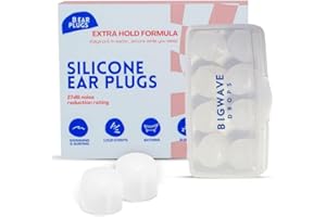 BigWave Drops Silicone Putty Ear Plugs (4 Pairs) - Wax Ear Plugs for Swimming, Traveling, Shooting, & More - Noise-Cancellation - Swimming Ear Plugs