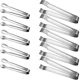 Boao 10 Pieces Ice Tong Pom Tongs Sugar Tongs Stainless Steel Mini Tongs For Party Kitchen Serving And Cooking