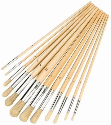 Silverline Artists Paint Brush Set 12pce Round Tips (868848), Multicolour