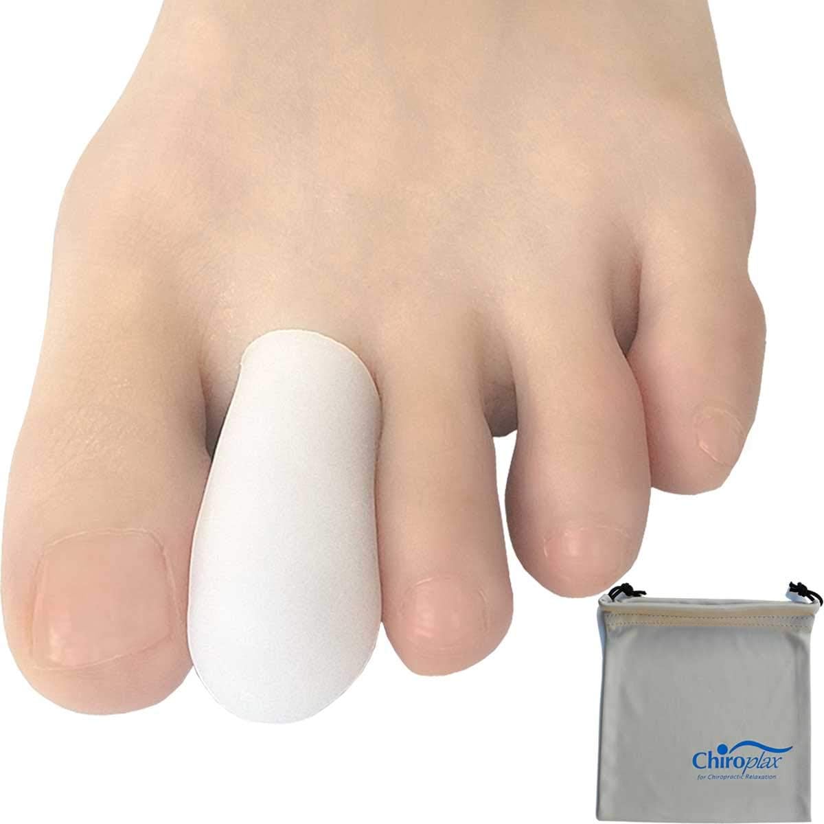 Chiroplax Gel Toe Cap (6 Caps+ Pouch) Toe Sleeve Protector Cushions Pads Guard Separator for Bunion Hammer Toe Callus Corn Blister Missing Ingrown Nails Ballet Pointe (Large - 6 Pack, Beige): Health & Personal Care