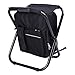 Genenic Fishing Backpack Chair,Portable Camping Stool,Foldable Backpack Stool with Double Layer Oxford Fabric Cooler Bag for Fishing,Beach,Camping,House and Outing (Black)